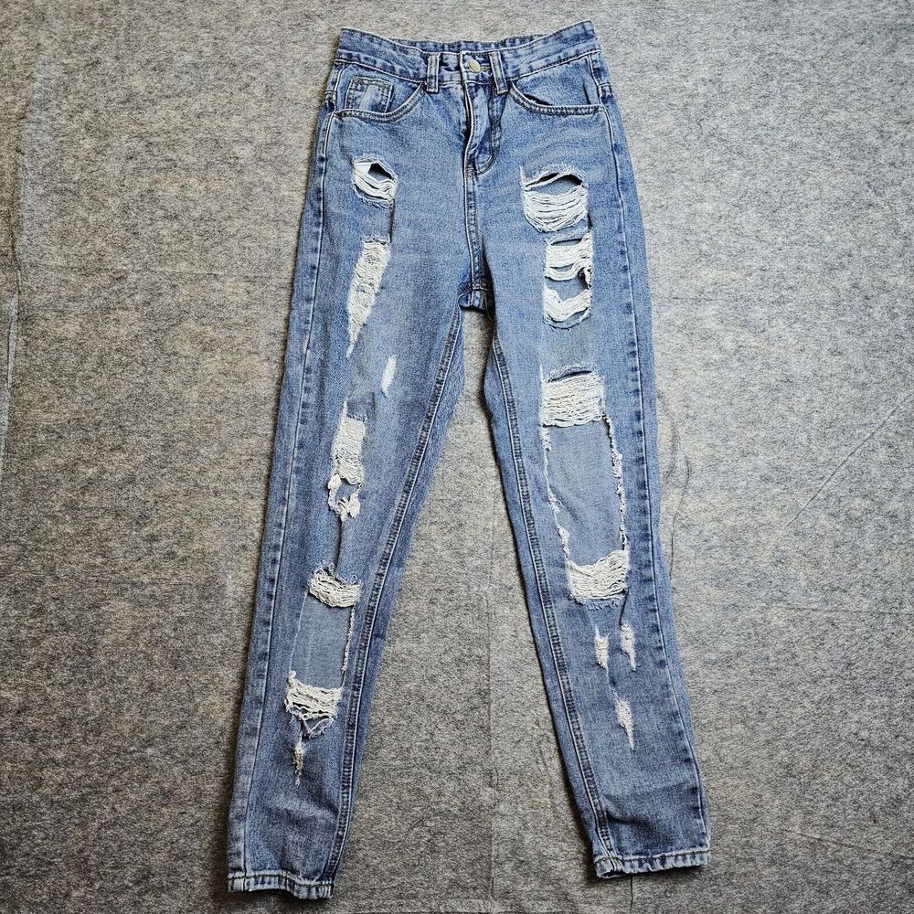 Women's FashionNova Very Special High Rise Medium Wash Mom Jeans sz 5